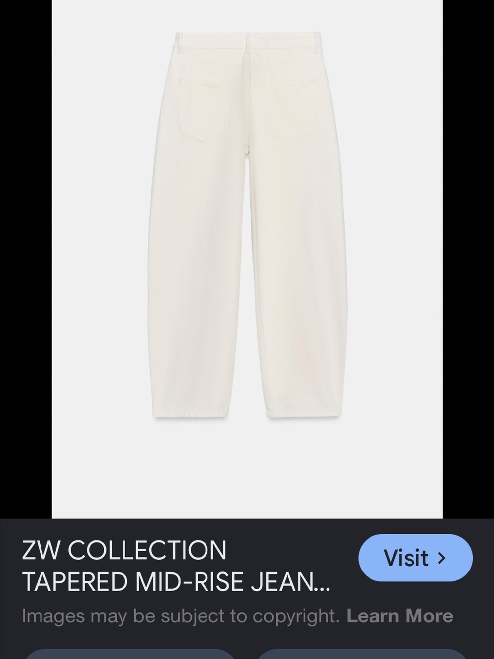 Zara White Women’s Straight Leg Jeans